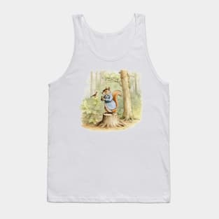 a squirrel and a bird in the woods Tank Top